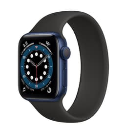 Apple Watch (Series 6) 2020 GPS + Cellular 44 mm - Aluminium Bleu - Bracelet sport Noir