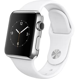 Apple Watch (Series 1) 42 mm - Acier inoxydable Argent - Sport blanc