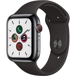 Apple Watch (Series 5) 44 - Acier inoxydable Noir - Bracelet Sport Noir