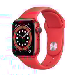 Apple Watch (Series 6) 40 - Aluminium Rouge - Bracelet Sport Rouge