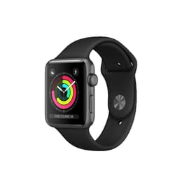Apple Watch (Series 3) GPS + Cellular 42 mm - Aluminium Gris sidéral - Bracelet sport Noir