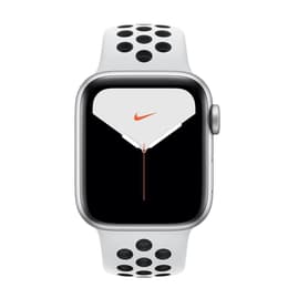 Apple Watch (Series 5) GPS 40 mm - Aluminium Argent - Bracelet Bracelet sport Nike Platine pur/Noir