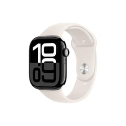 Apple Watch Series 10 (2024) GPS + Cellular 46 mm - Aluminium Noir de jais - Bracelet sport Starlight