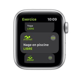 Apple Watch (Series SE) 2020 GPS 44 mm - Aluminium Argent - Bracelet sport Blanc