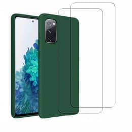 Coque Galaxy S20 FE et 2 écrans de protection - Silicone - Vert