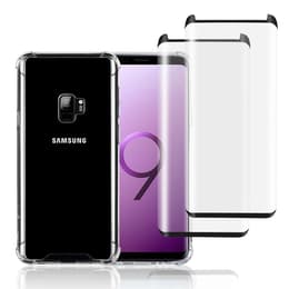 Coque Galaxy S9 et 2 écrans de protection - Plastique recyclé - Transparent