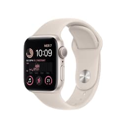 Apple Watch (Series SE) 2022 GPS + Cellular 40 mm - Aluminium Or - Bracelet sport Blanc