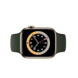 Apple Watch (Series 6) 2020 GPS + Cellular 40 mm - Acier inoxydable Or - Bracelet sport Vert