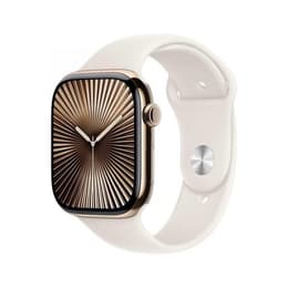 Apple Watch Series 9 (2023) GPS + Cellular 41 mm - Acier inoxydable Or - Bracelet sport Starlight