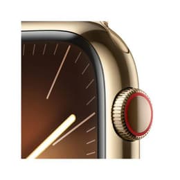 Apple Watch Series 9 (2023) GPS + Cellular 41 mm - Acier inoxydable Or - Bracelet sport Starlight