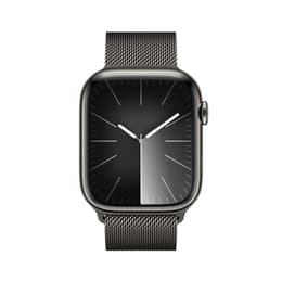 Apple Watch Series 9 (2023) GPS + Cellular 45 mm - Acier inoxydable Graphite - Bracelet milanais Black
