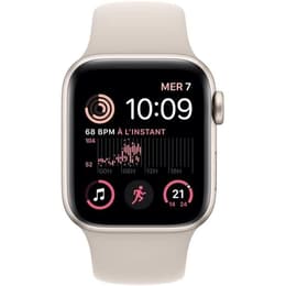 Apple Watch (Series SE) 2022 GPS 44 mm - Aluminium Lumière stellaire - Bracelet sport Lumière stellaire