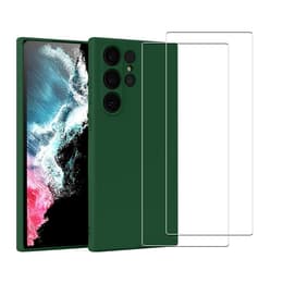 Coque Galaxy S22 Ultra 5G et 2 écrans de protection - Silicone - Vert
