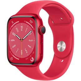 Apple Watch (Series 8) 2022 GPS 45 mm - Aluminium Rouge - Bracelet sport Rouge