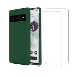 Coque Google Pixel 7 et 2 écrans de protection - Silicone - Vert