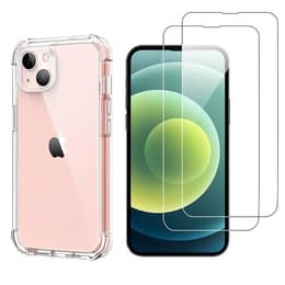 Coque iPhone 13 et 2 écrans de protection - TPU - Transparent