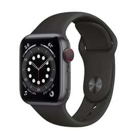 Apple Watch (Series 6) 2020 GPS + Cellular 40 mm - Aluminium Gris sidéral - Bracelet sport Noir