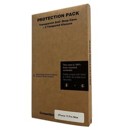 Coque iPhone 15 Pro Max et 2 écrans de protection - Plastique recyclé - Transparent