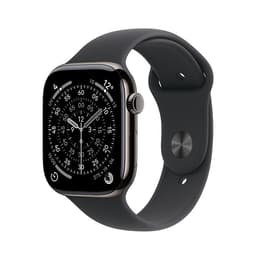 Apple Watch Series 11 (2025) GPS + Cellular 46 mm - Titane Naturel - Bracelet sport Black