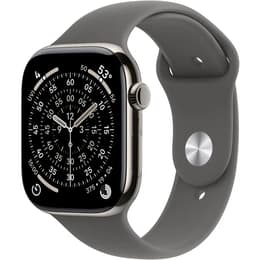 Apple Watch Series 11 (2025) GPS + Cellular 46 mm - Titane Naturel - Bracelet sport Black