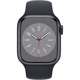 Apple Watch (Series 8) 2022 GPS + Cellular 45 mm - Acier inoxydable Noir - Bracelet milanais Noir