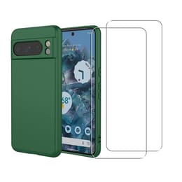 Coque Google Pixel 8 Pro et 2 écrans de protection - Silicone - Vert