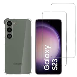 Coque Galaxy S23 et 2 écrans de protection - TPU - Transparent