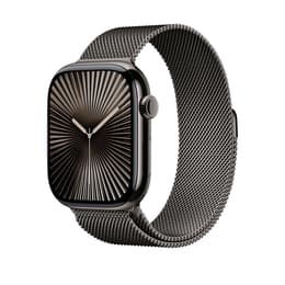 Apple Watch Series 10 (2024) GPS 46 mm - Aluminium Noir de jais - Bracelet milanais Black