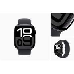 Apple Watch Series 10 (2024) GPS + Cellular 46 mm - Aluminium Noir de jais - Boucle sport Black