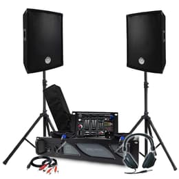 Enceintes sono Pack Sono BM SONIC Amplificateur 1000W, Paire d'Enceintes Passives 2x300W, Table de Mixage, Pieds, Casque DJ, Câbles et Micro