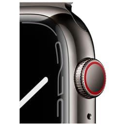 Apple Watch Series 7 (2021) GPS + Cellular 45 mm - Acier inoxydable Silver - Bracelet milanais Gris