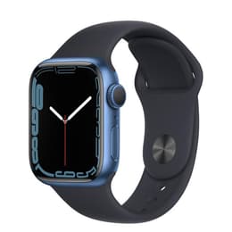 Apple Watch (Series 7) 2021 GPS + Cellular 41 mm - Aluminium Bleu - Bracelet sport Bleu