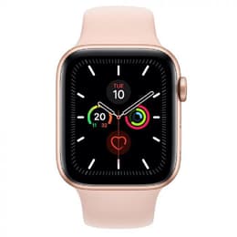 Apple Watch (Series 5) 2019 GPS + Cellular 44 mm - Acier inoxydable Or - Bracelet sport Rose des sables