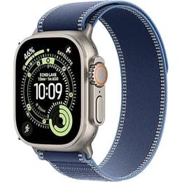 Apple Watch (2025) GPS + Cellular 49 mm - Titane Naturel - Boucle Trail Bleu