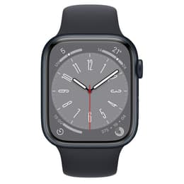 Apple Watch (Series 8) 2022 GPS + Cellular 45 mm - Aluminium Bleu - Bracelet sport Noir