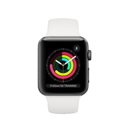 Apple Watch (Series 3) 2017 GPS + Cellular 42 mm - Aluminium Gris - Bracelet sport Blanc