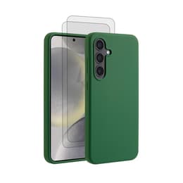 Coque Galaxy S24 et 2 écrans de protection - Silicone - Vert