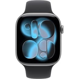 Apple Watch Series 11 (2025) GPS + Cellular 46 mm - Aluminium Silver - Bracelet sport Black