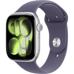Apple Watch Series 11 (2025) GPS + Cellular 46 mm - Aluminium Silver - Bracelet sport Black