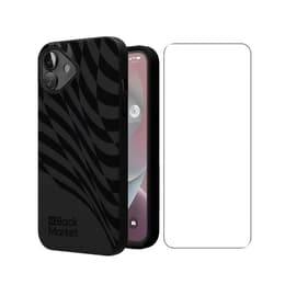 Coque Back Market iPhone 16 et écran de protection - 100% biodégradable - Noir Motif Vague