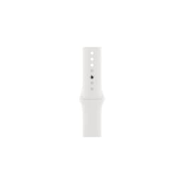 Apple Watch Series 9 (2023) GPS + Cellular 41 mm - Acier inoxydable Silver - Bracelet sport White