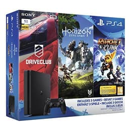 PlayStation 4 Slim 1000GB - Noir + Horizon Zero Dawn + Ratchet & Clank + Drive Club