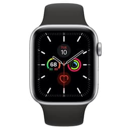 Apple Watch (Series 4) 2018 GPS 44 mm - Acier inoxydable Argent - Sport Noir
