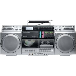 Enceinte Bluetooth MUSE M-380GBS Boombox Cassettes rétro avec Lecteur CD, AUX et Bluetooth, Compatible Smartphone, enregistreur Cassette Gris