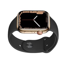 Apple Watch Series 7 (2021) GPS + Cellular 41 mm - Acier inoxydable Or - Bracelet sport Black