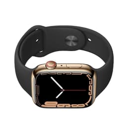 Apple Watch Series 7 (2021) GPS + Cellular 41 mm - Acier inoxydable Or - Bracelet sport Black