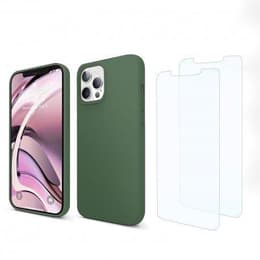 Coque iPhone 13 Pro et 2 écrans de protection - Silicone - Vert