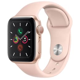 Apple Watch (Series 5) 2019 GPS + Cellular 40 mm - Acier inoxydable Or - Bracelet sport Rose