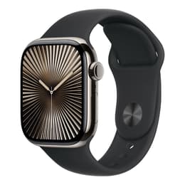 Apple Watch Series 10 (2024) GPS + Cellular 46 mm - Titane Naturel - Bracelet sport Black