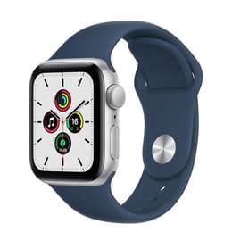 Apple Watch (Series SE) 2020 GPS 44 mm - Aluminium Argent - Bracelet sport Bleu